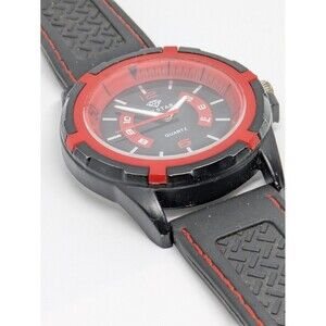 Men's Used Fashionable ICE STAR Black & Red Stainless Steel Watch. Needs Battery